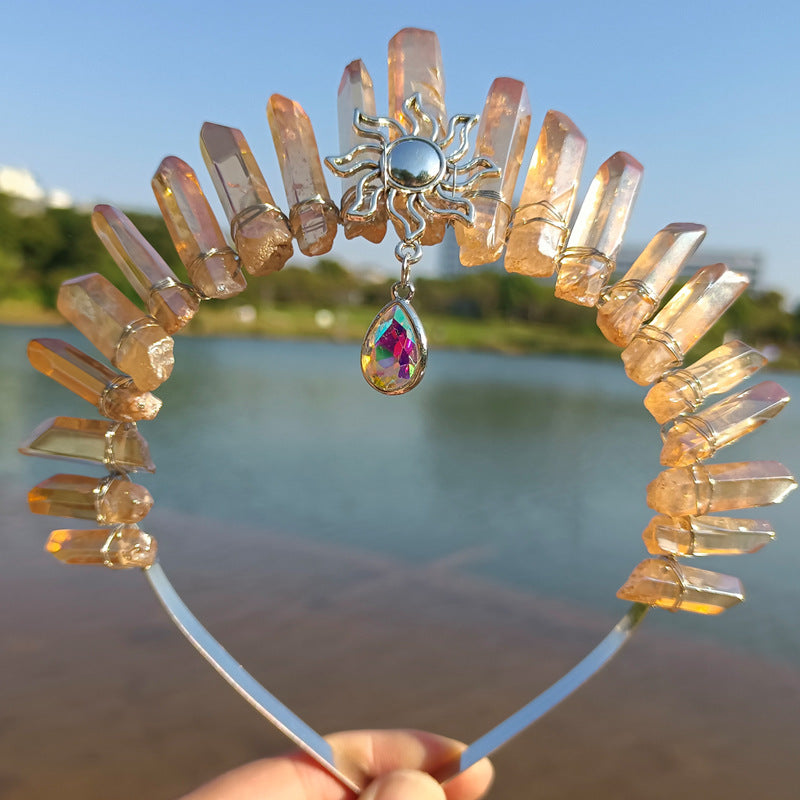 fashion geometric gem handmade plating hair band 1 piece