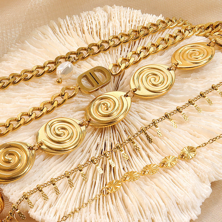 IG Style Spiral 304 Stainless Steel Bracelets In Bulk