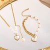 Jewelry Simple Style Classic Style Heart Shape Titanium Steel Bracelets Necklace