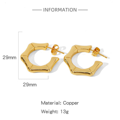 1 Pair Simple Style Solid Color Plating Copper Copper Earrings
