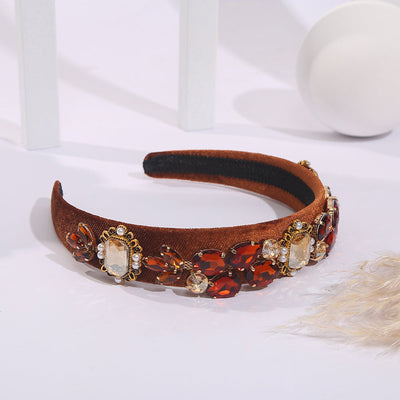 simple style geometric rhinestone flowers rhinestones hair band 1 piece
