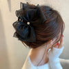 Women's Simple Style Classic Style Bow Knot Gauze Inlay Zircon Hair Claws