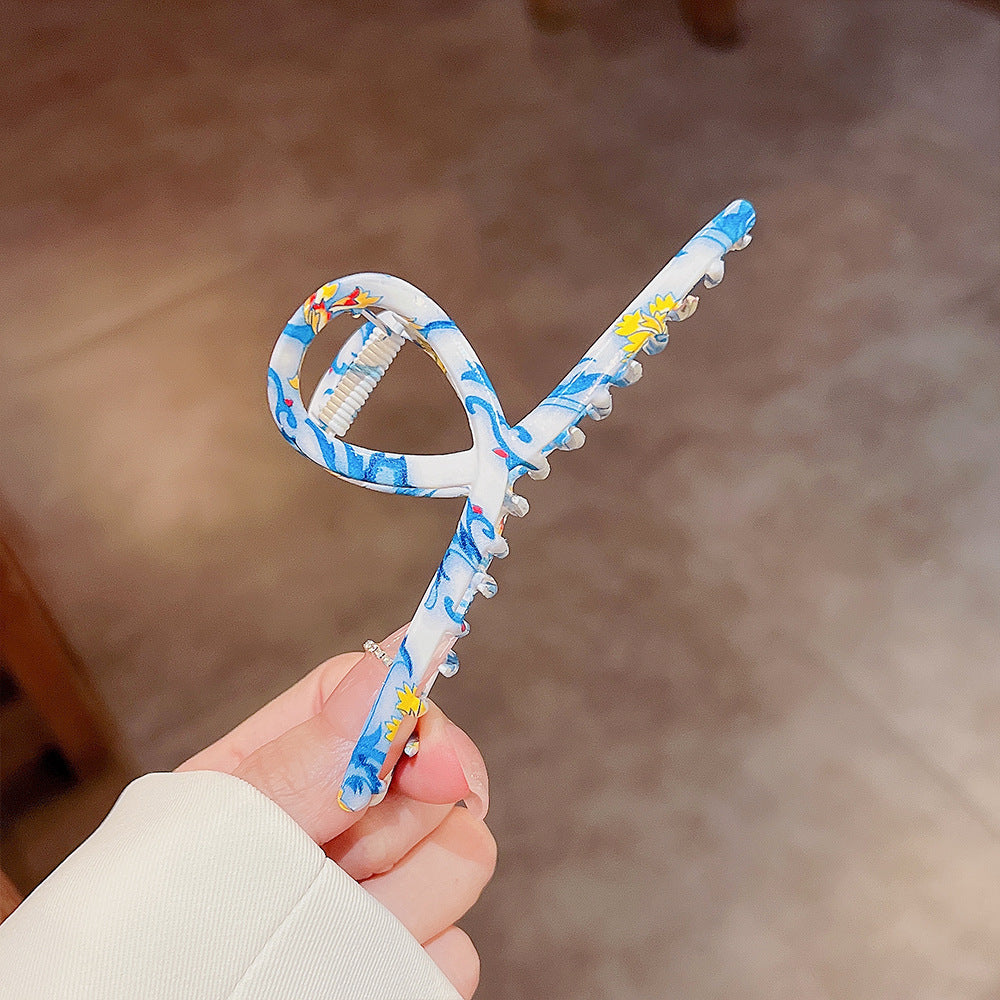 simple style color block alloy stoving varnish hair claws 1 piece