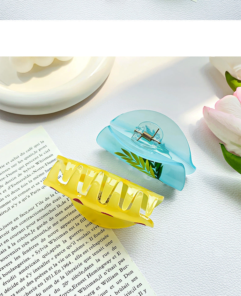 simple style fruit arylic handmade hair claws