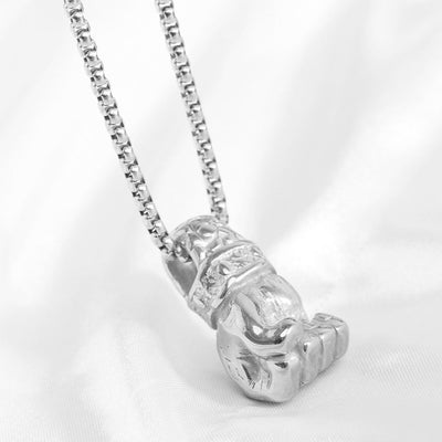 Jewelry Retro Fist Titanium Steel Plating Pendant Necklace