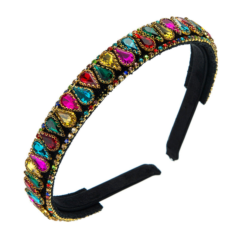 new style korean fashion color drop-shaped rhinestone headband