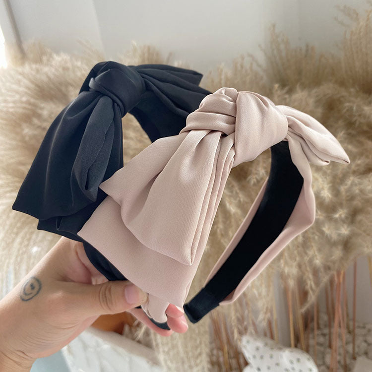 korean satin bowknot wide-brimmed headband