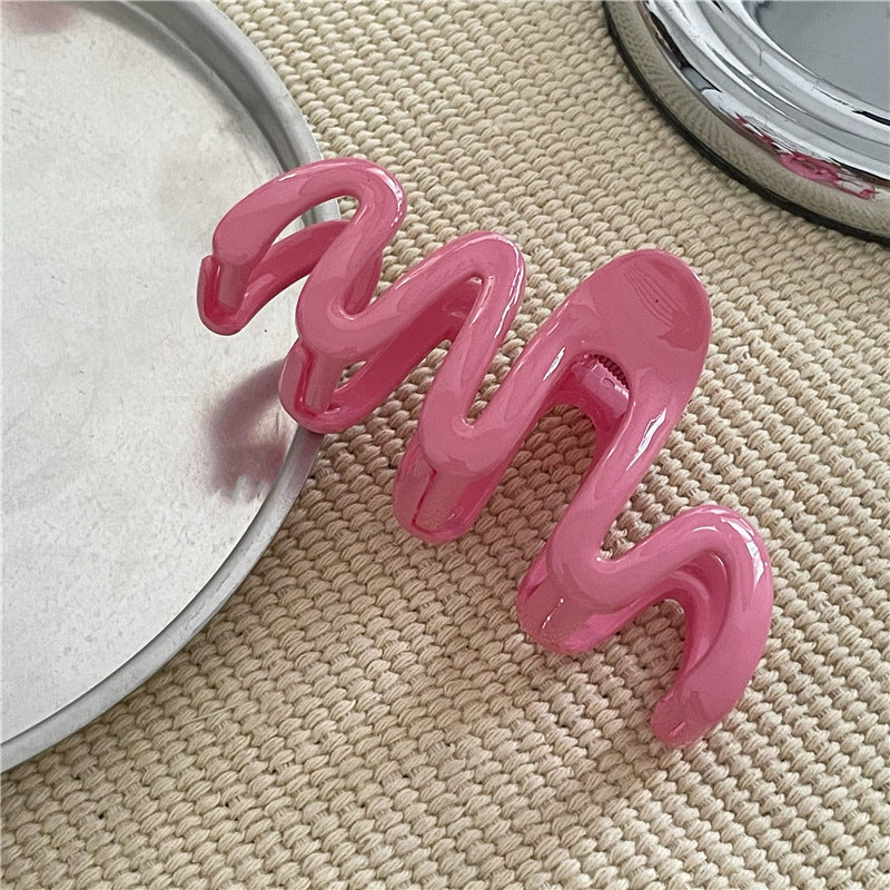 Women's Sweet Korean Style Waves Lines Plastic Hair Claws