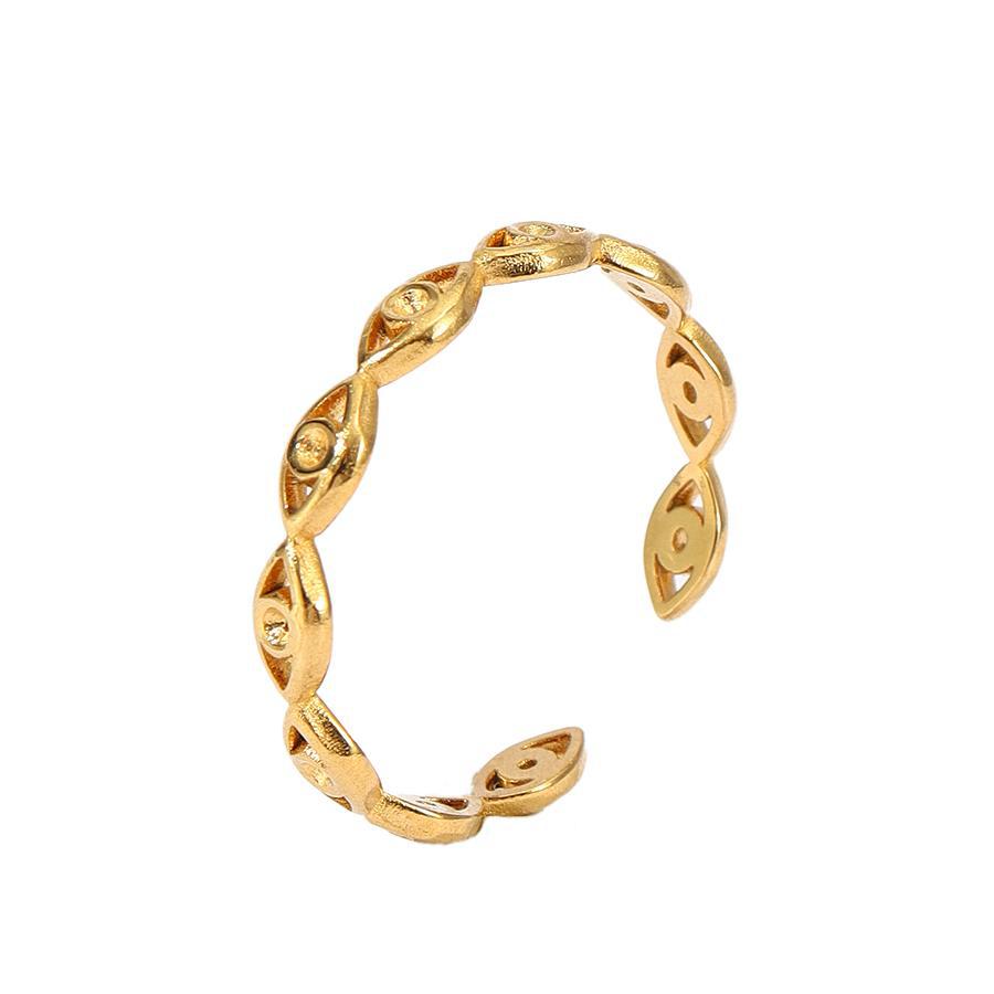 Jewelry Retro Devil's Eye Star Heart Shape 304 Stainless Steel Open Rings