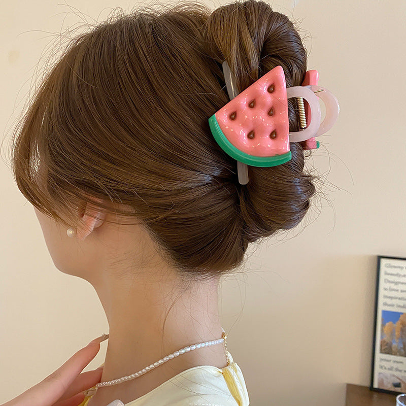 Cute Sweet Women's Fruit Strawberry Arylic Fruit Hair Claws