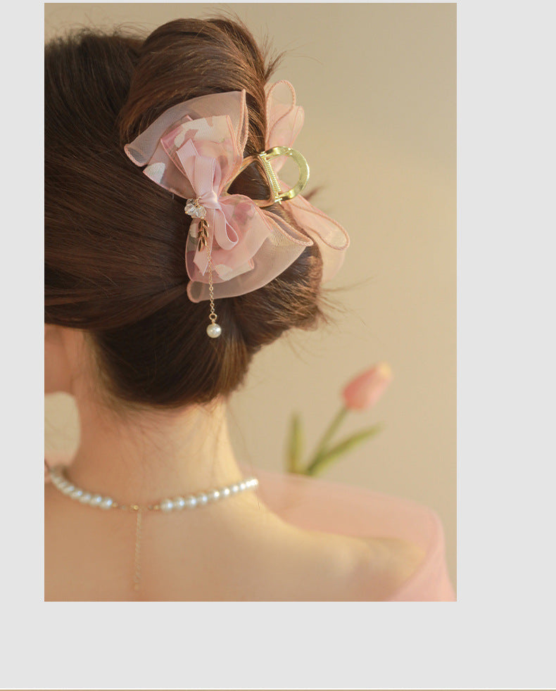 Women's Sweet Simple Style Bow Knot Cloth Hair Claws
