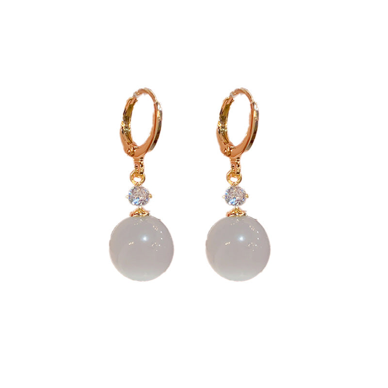 Literary and clear fashion opal earrings