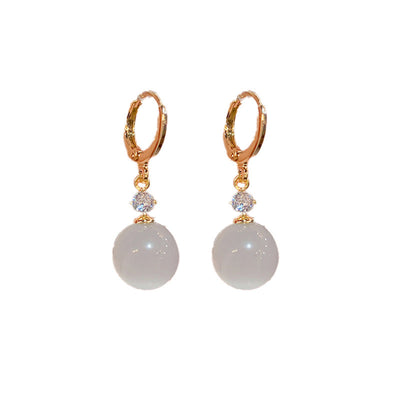 Literary and clear fashion opal earrings
