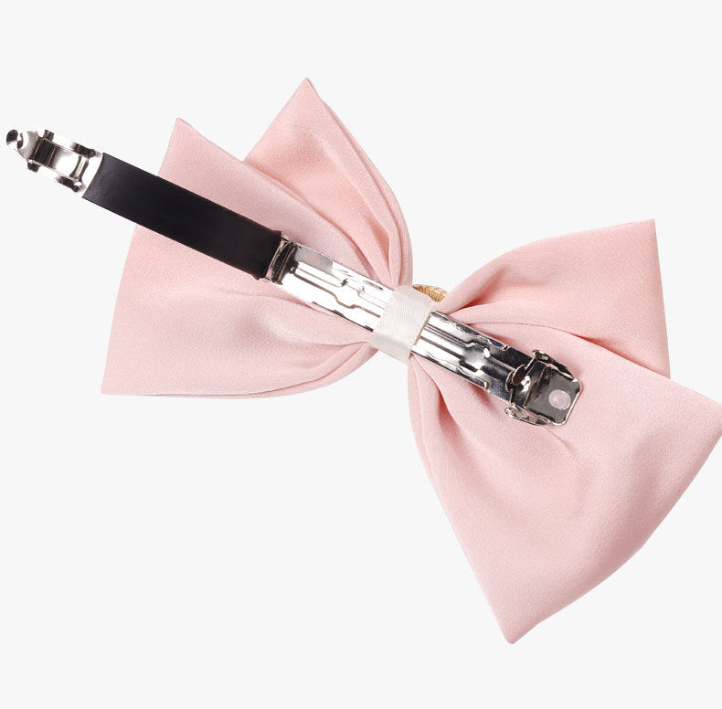 Women's Simple Style Classic Style Bow Knot Cloth Inlay Pearl Hair Clip