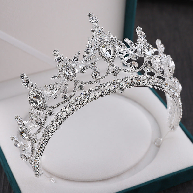 glam crown alloy inlay rhinestones crown