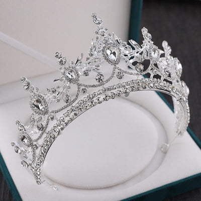 glam crown alloy inlay rhinestones crown