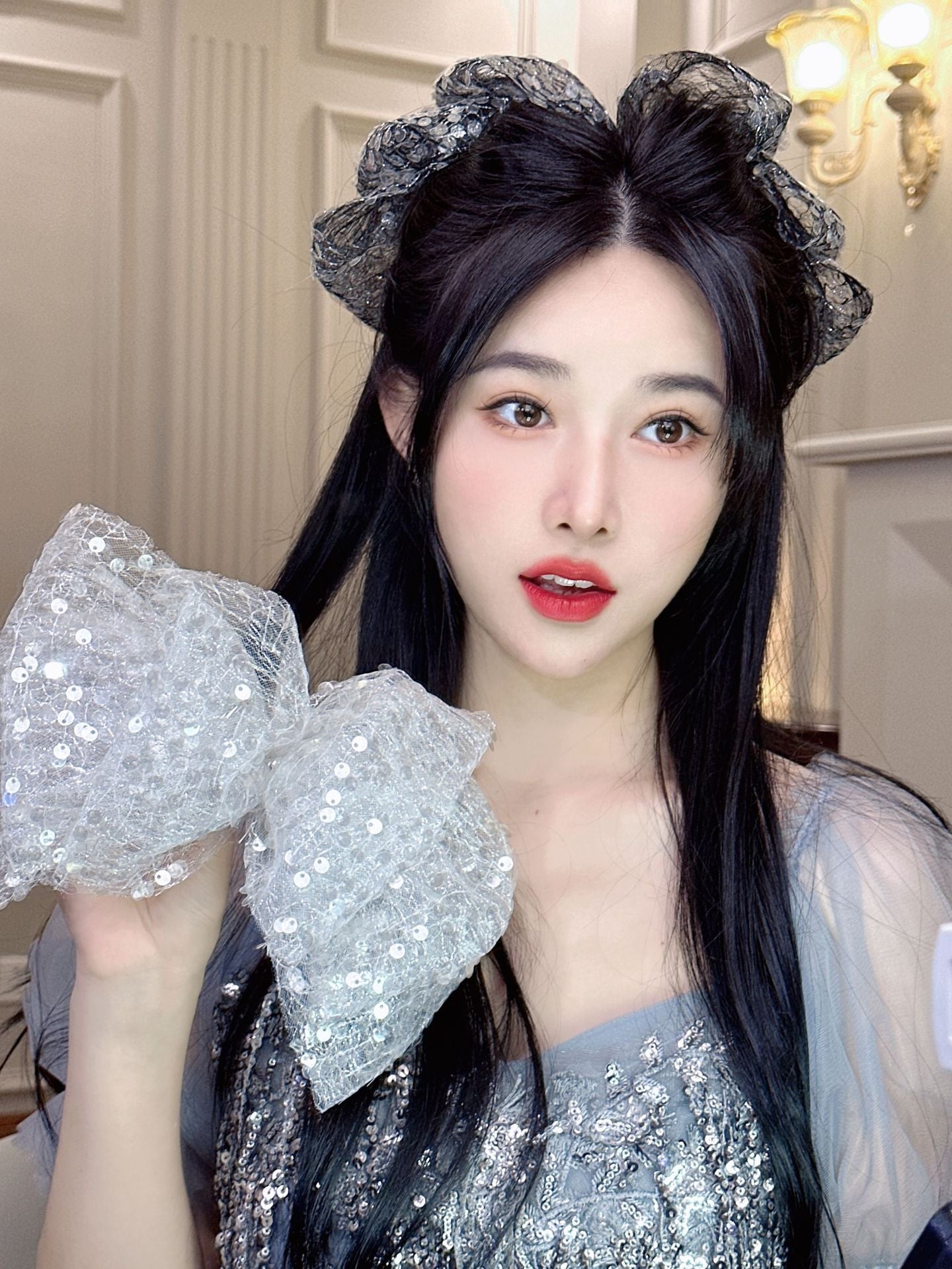 Women's Sweet Simple Style Bow Knot Gauze Hair Clip