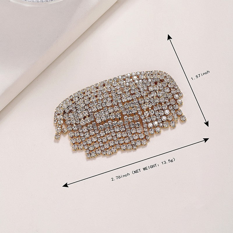 fashion geometric rhinestone plating rhinestones hair clip 1 piece