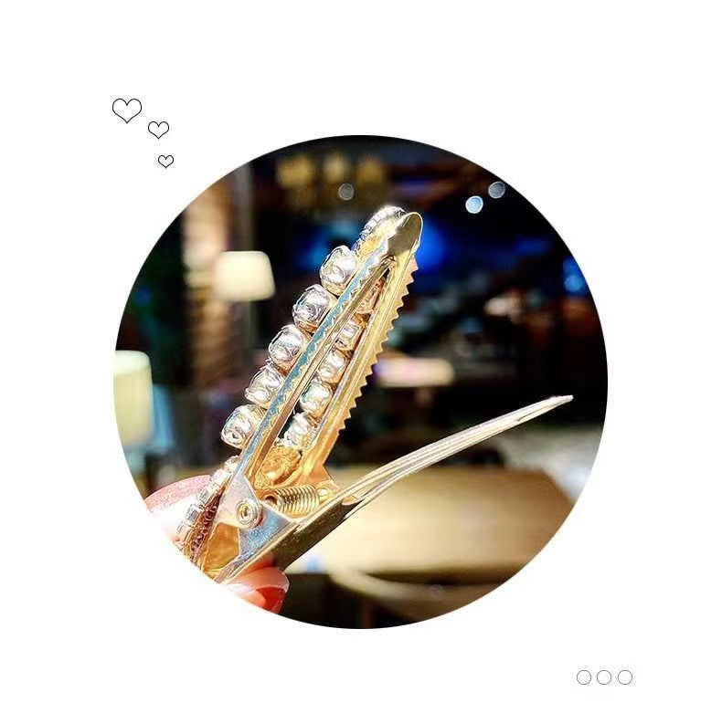 fashion classic barrettes simple inlay pearl bangs barrettes