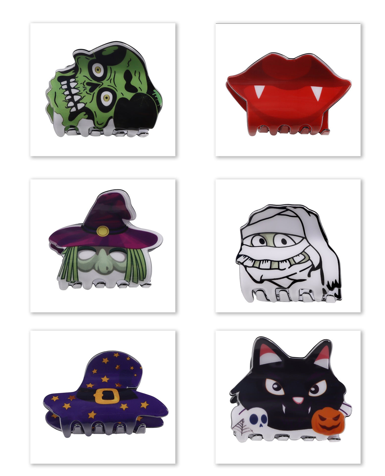 Halloween Hip-Hop Funny Women's Cat Spider Skull PVC Hair Claws