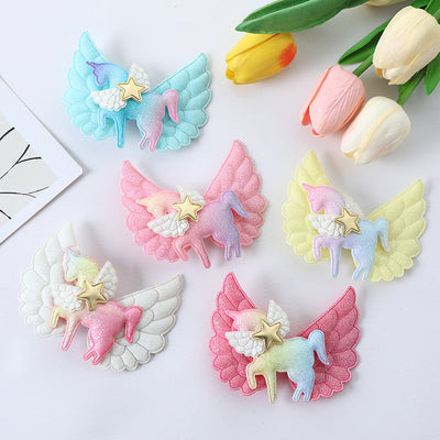 Women's Cute Star  Wings Cloth Hair Clip