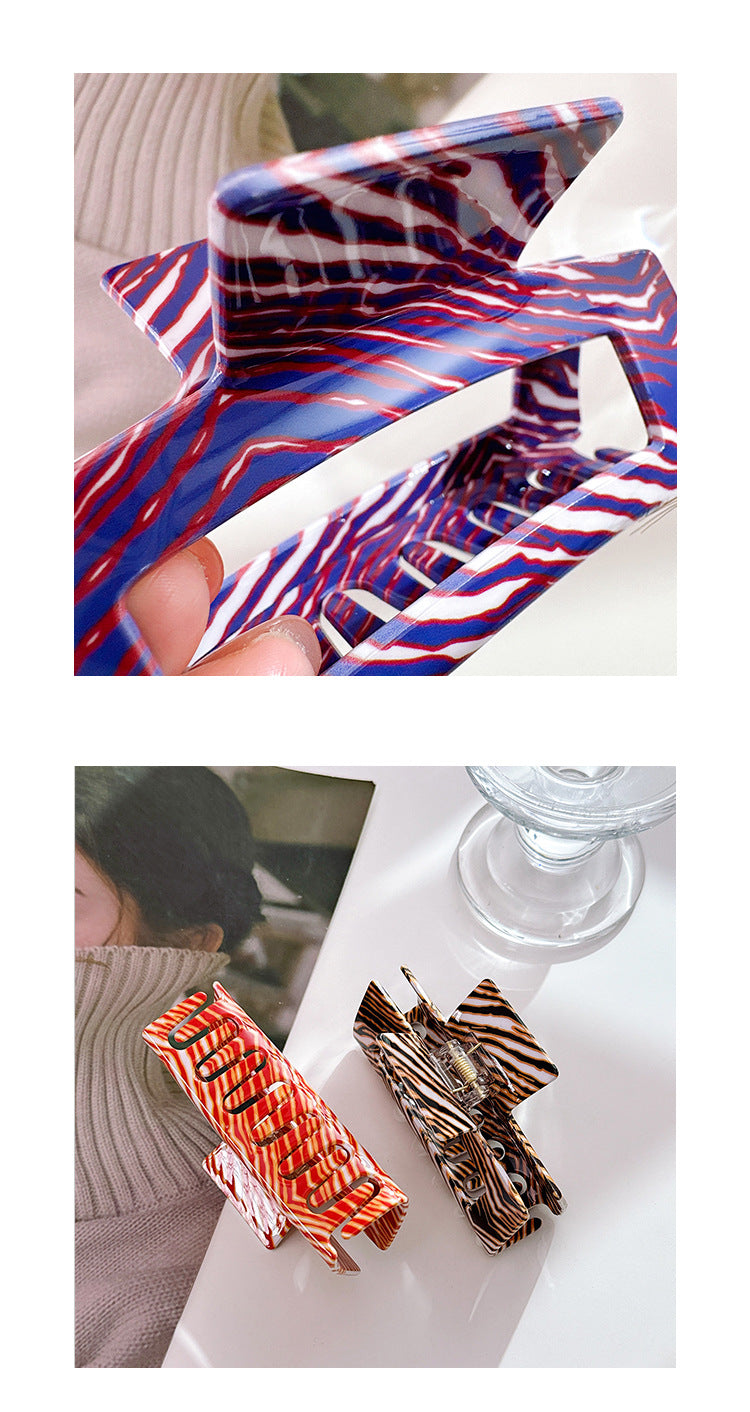 Women's Simple Style Stripe Pvc Hair Claws