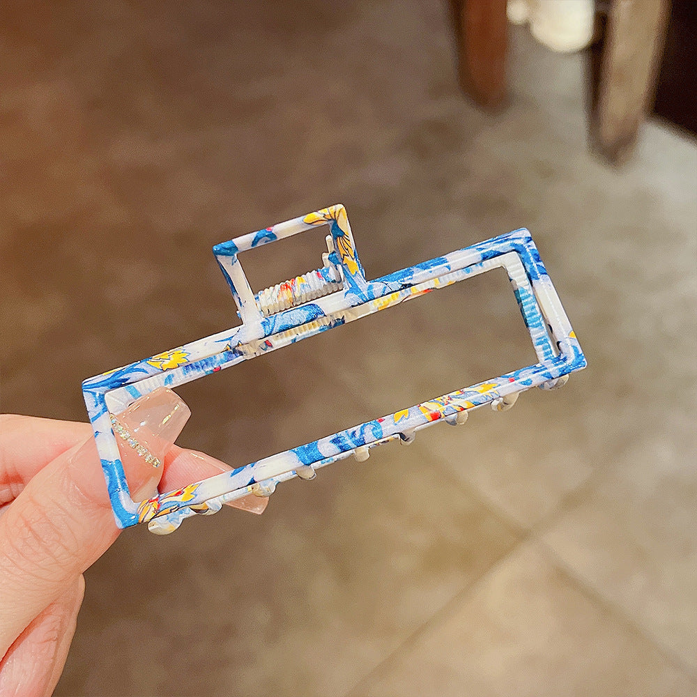 simple style color block alloy stoving varnish hair claws 1 piece