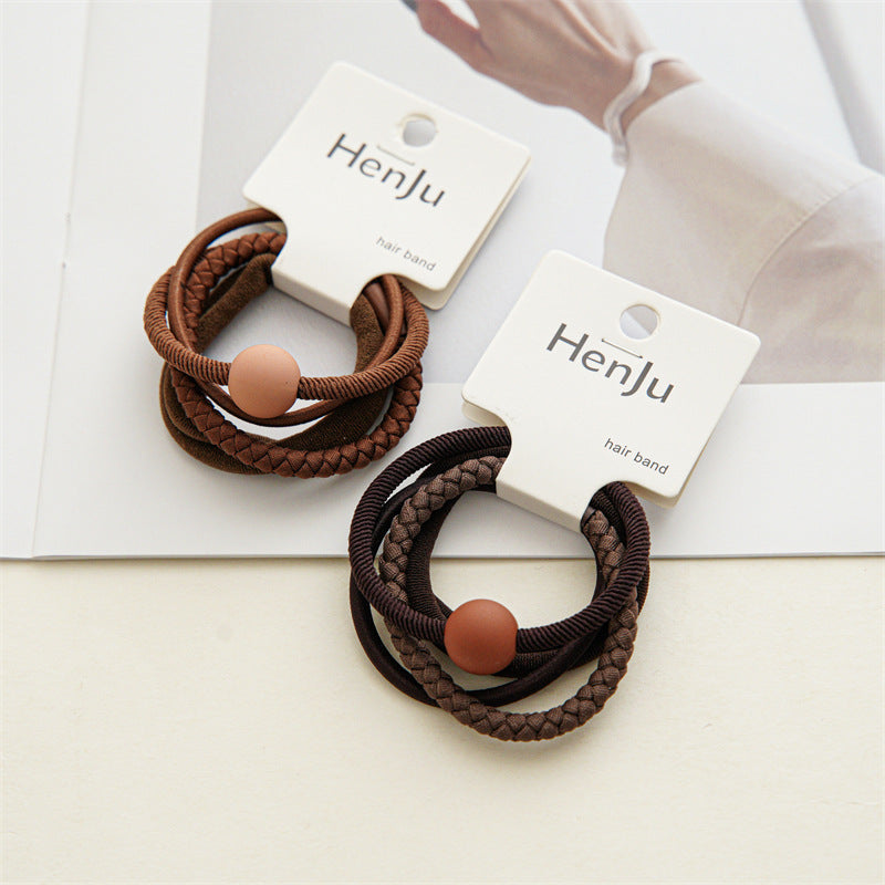 simple style solid color acrylic hair tie 1 set