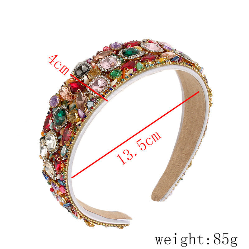 luxurious geometric rhinestone hair band