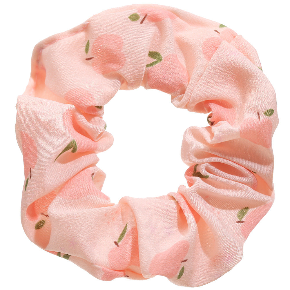 fashion floral fruit printing hair scrunchies