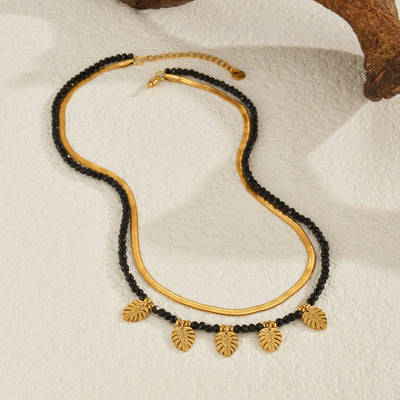 Jewelry Elegant Lady Cross Leaf Starfish 304 Stainless Steel Plating Necklace