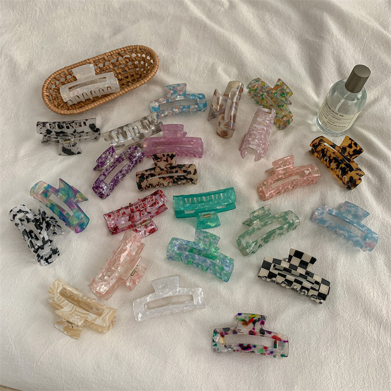 fashion color block acetic acid sheets hair claws 1 piece