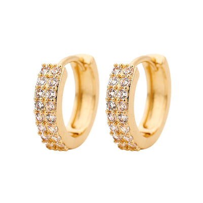 1 Pair Elegant Simple Style Geometric Copper Zircon Earrings