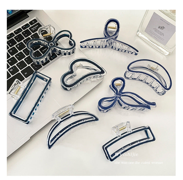 Casual Simple Style Heart Shape Bow Knot Arylic Alloy Hair Claws 1 Piece