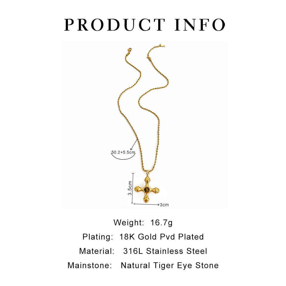 Jewelry Vintage Style Classic Style Cross 316L Stainless Steel  Plating Pendant Necklace
