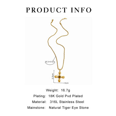 Jewelry Vintage Style Classic Style Cross 316L Stainless Steel  Plating Pendant Necklace