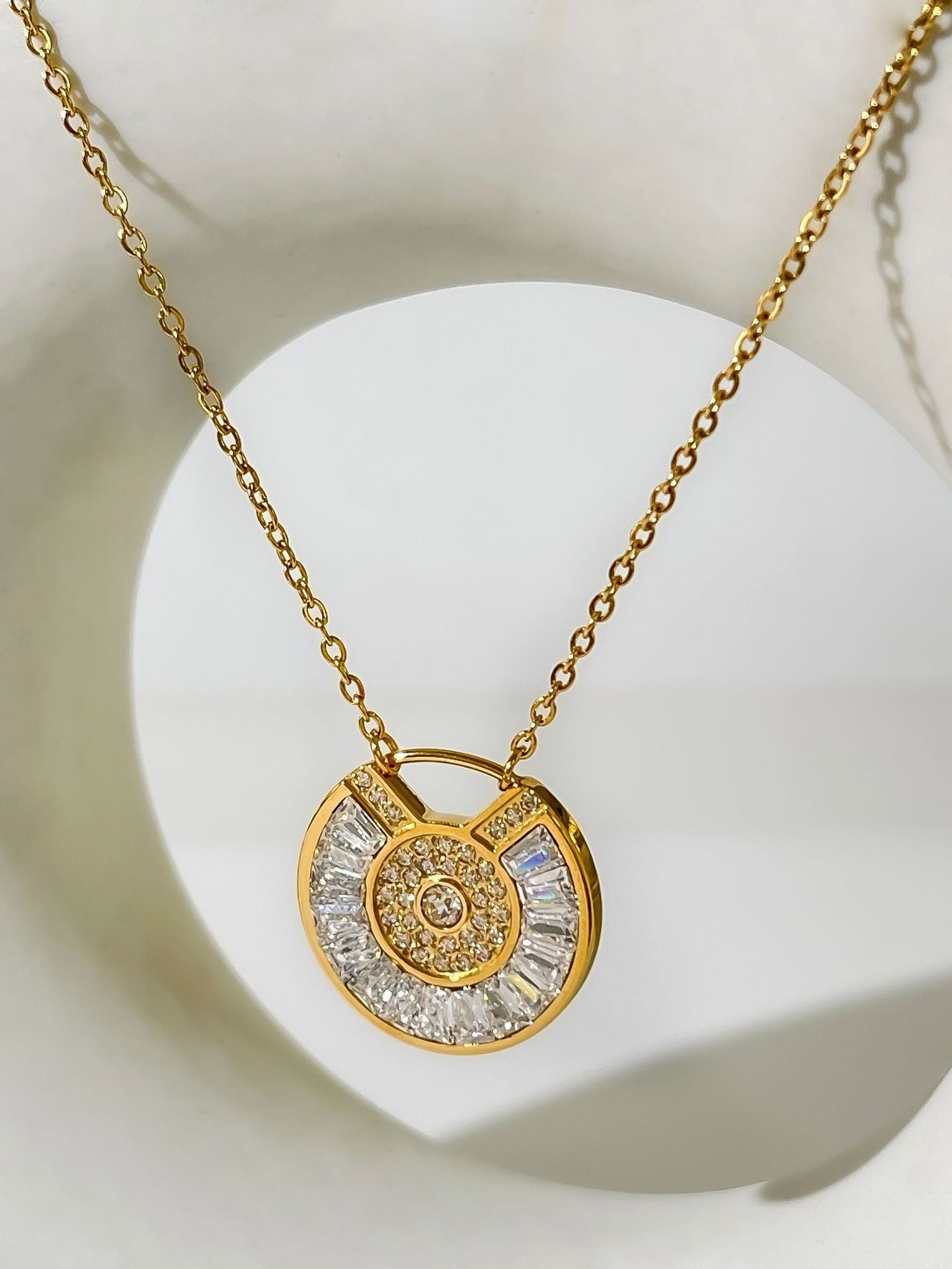 Jewelry Vintage Style Classic Style Geometric 304 Stainless Steel Plating Pendant Necklace