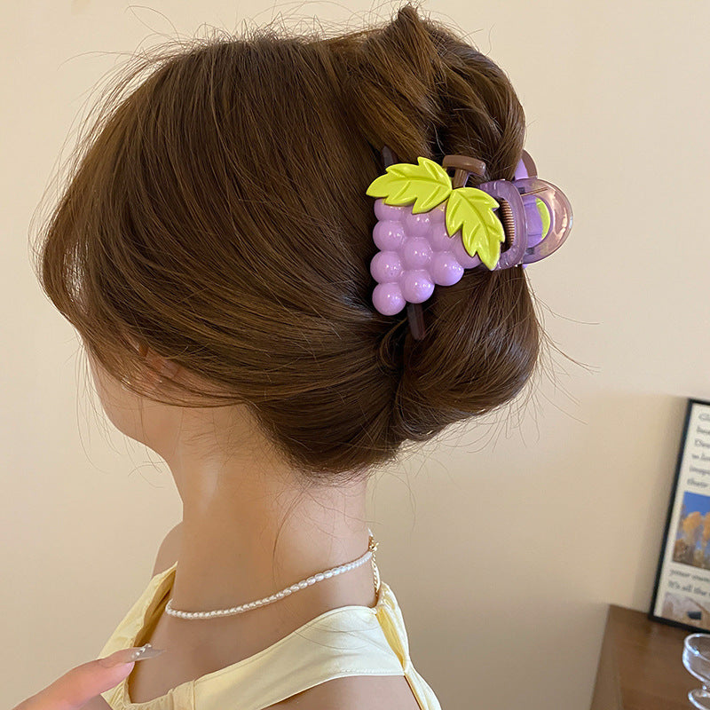 Cute Sweet Women's Fruit Strawberry Arylic Fruit Hair Claws