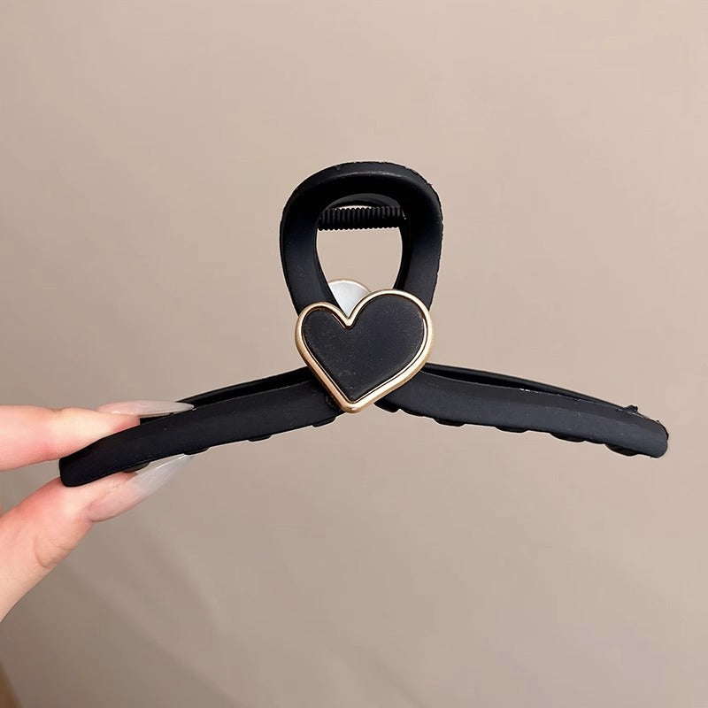 Cute love grab clip girl 2025 new popular high-end disc hair shark clip hairpin hair card headdress