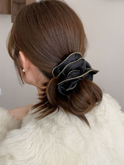 New Classic Style Large Intestine Hair Band Women's High-Grade Satin Temperament Bun Tie-up Hair Headband Hair Rope Women's Headdress