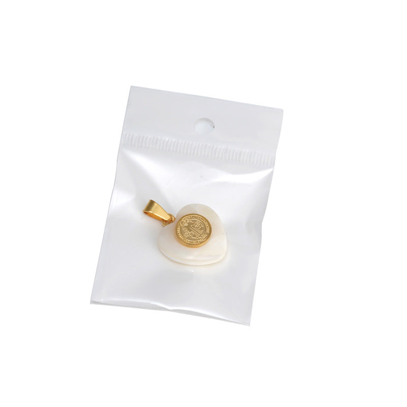 Elegant Heart Shape 304 Stainless Steel Shell  Pendant Necklace