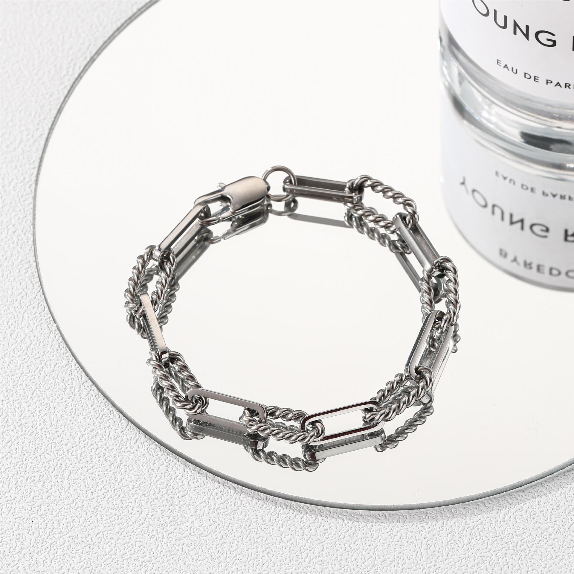 Jewelry Simple Style Classic Style Geometric Titanium Steel Polishing Necklace