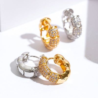 1 Pair Elegant Geometric Plating Copper Zircon Earrings