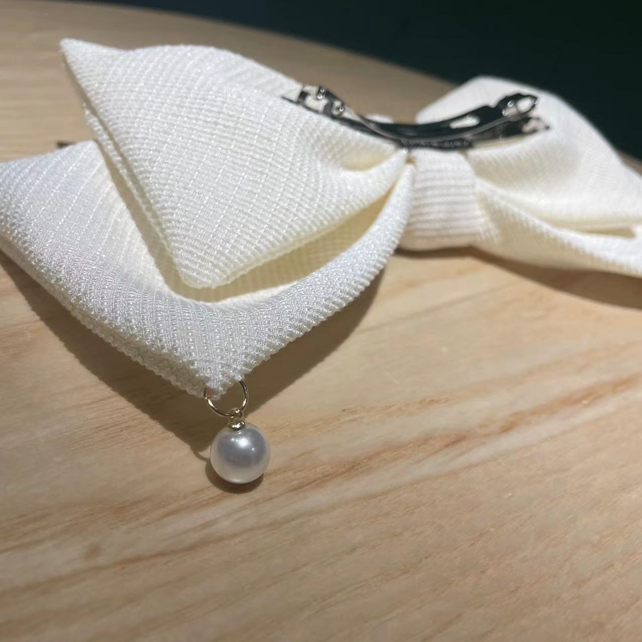 elegant solid color cloth bowknot hair clip