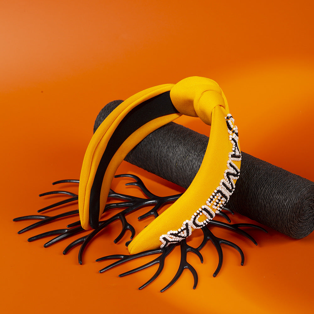 Women's Hip-Hop Retro Funny Letter Cloth Hair Band