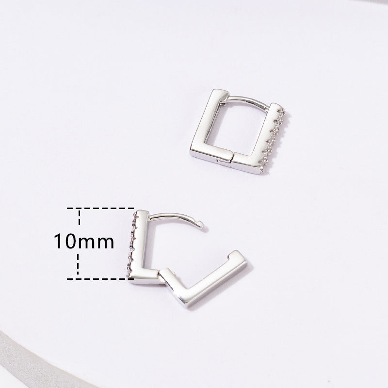 1 Pair Simple Style Geometric Copper Zircon Earrings