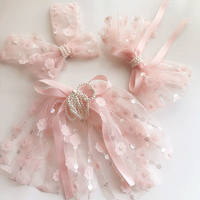 Kid'S Princess Bow Knot Cloth Hair Clip