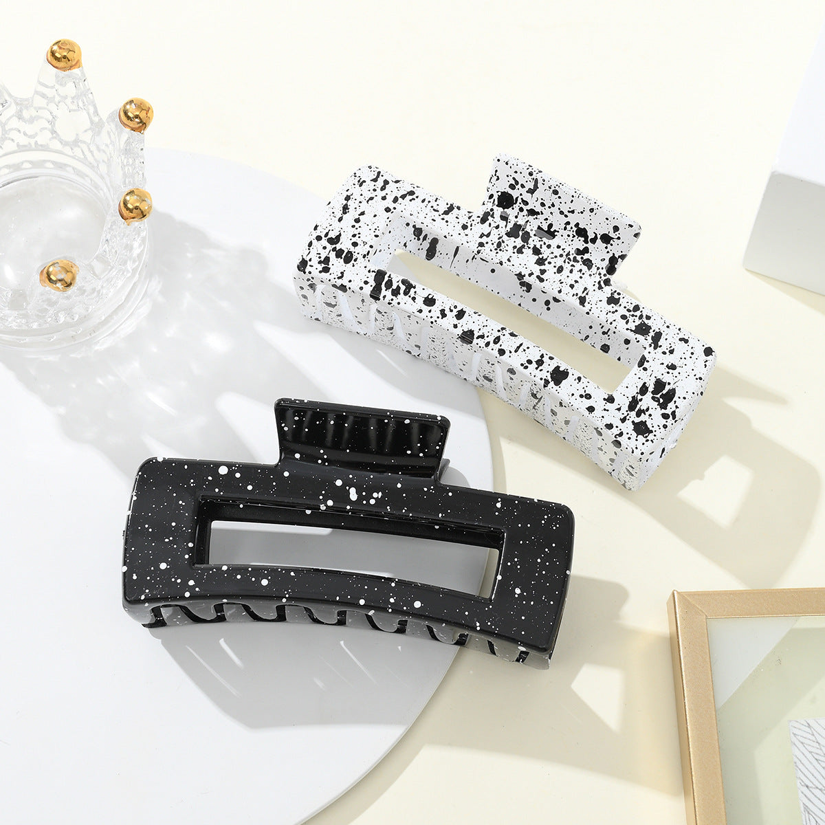 women's simple style color block plastic stoving varnish hair claws