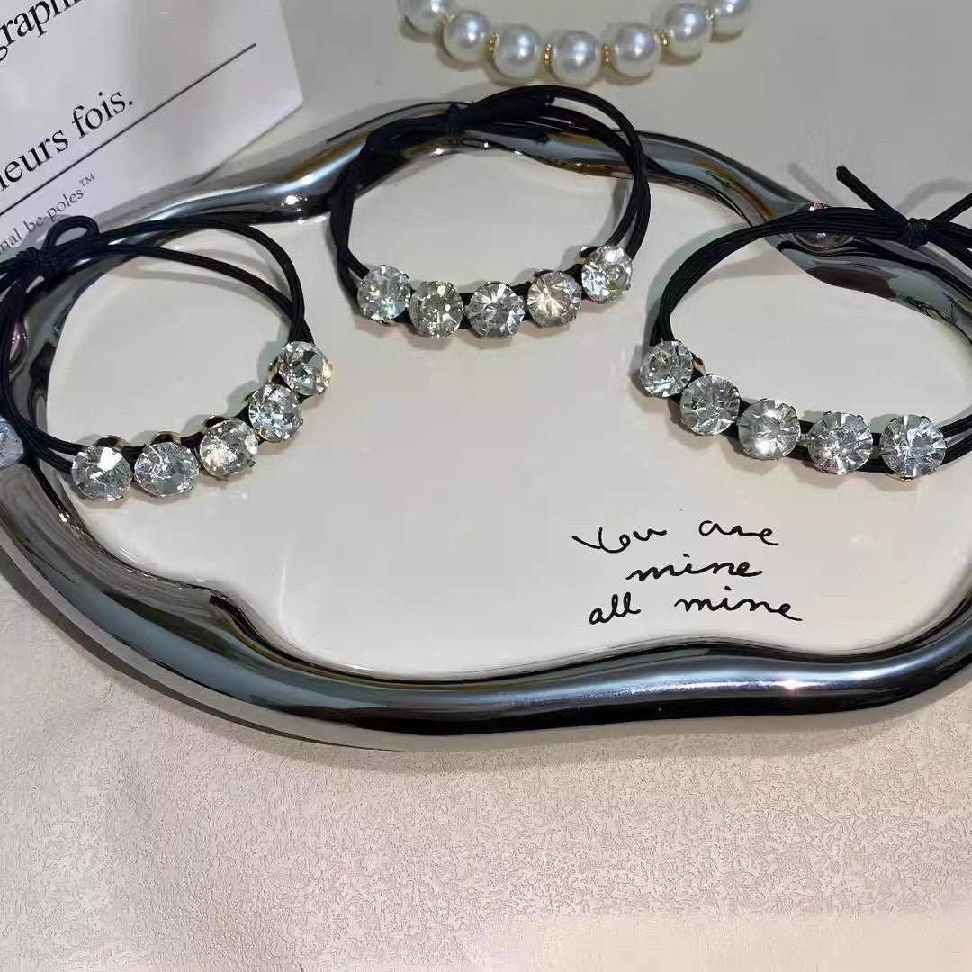 Women's Simple Style Classic Style Solid Color Cloth Inlay Zircon Hair Tie