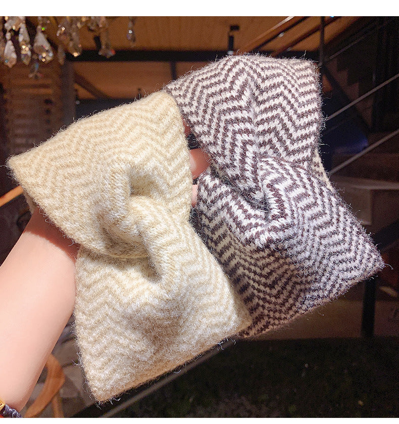 Women's Casual Simple Style Stripe yarn Rib-Knit Hair Band